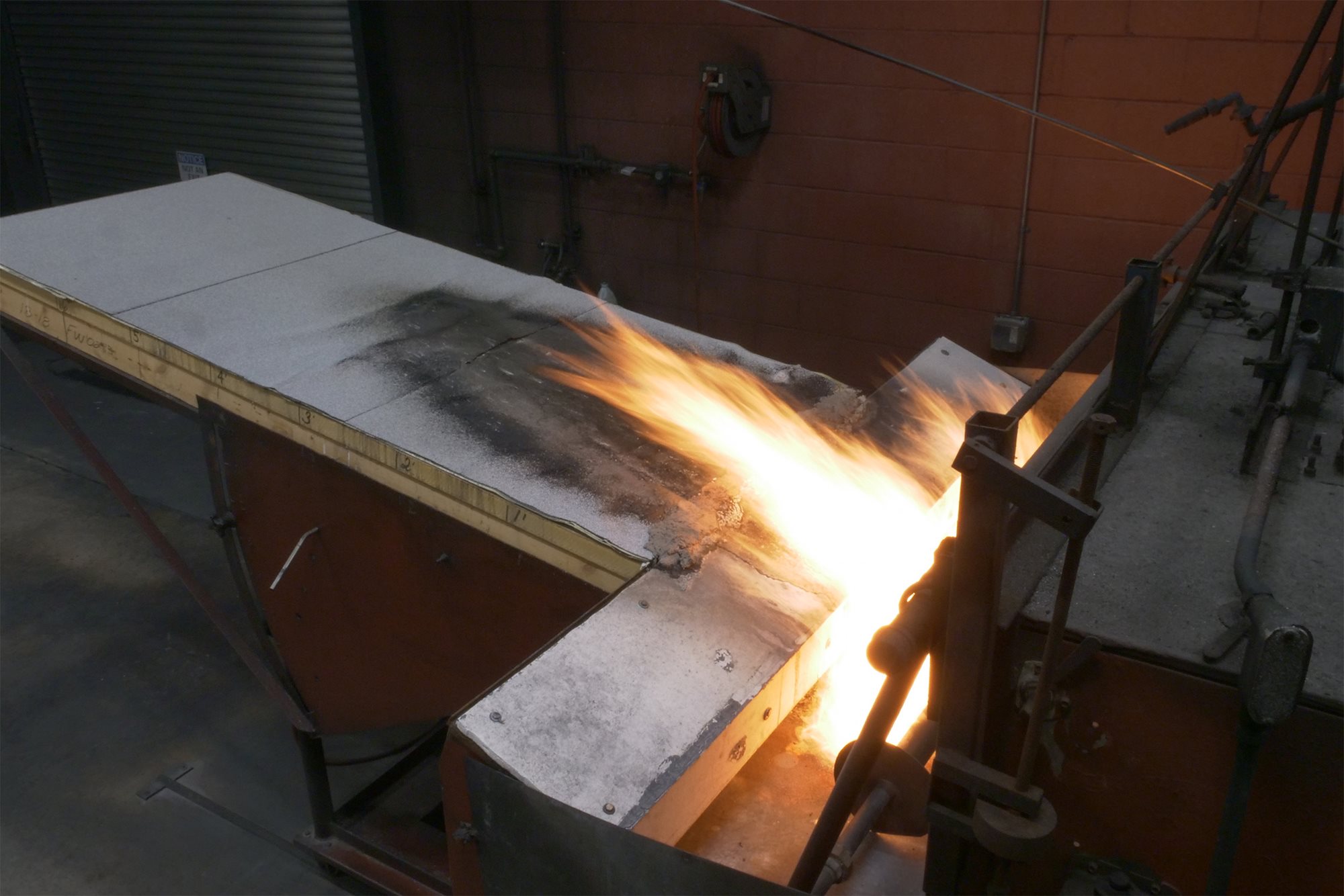 Roof fire testing.