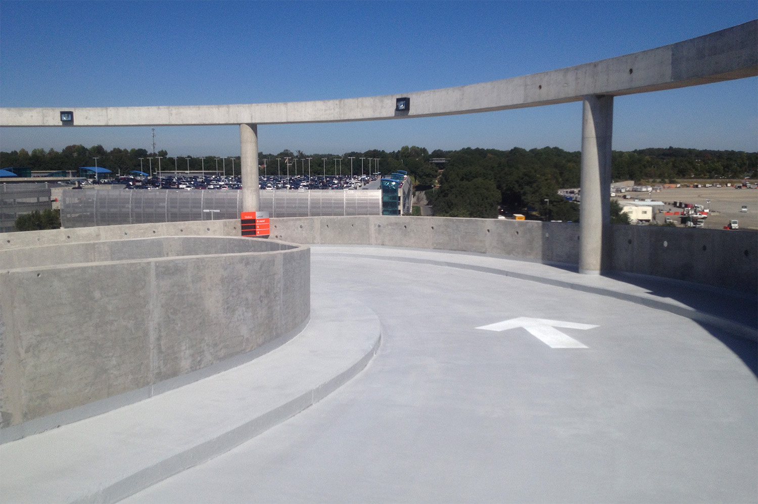 Parking garage turn ramp.